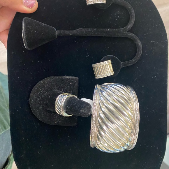 David Yurman Diamond & Sterling Silver Jewelry Set - Picture 5 of 9